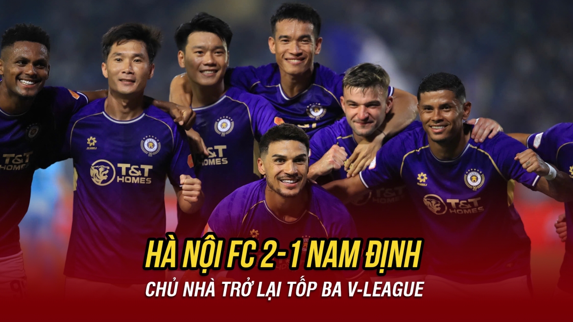Kết quả V-League hôm nay 24/5: Hà Nội FC trở lại tốp ba sau trận thắng Nam Định